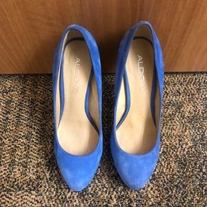 Blue Suede Aldo High Heel Pumps